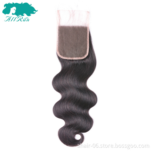 Wholesale Raw Virgin Hair Malaysian Brazilian Human Hair U Part Lace Closure 4*4 Curly Hair